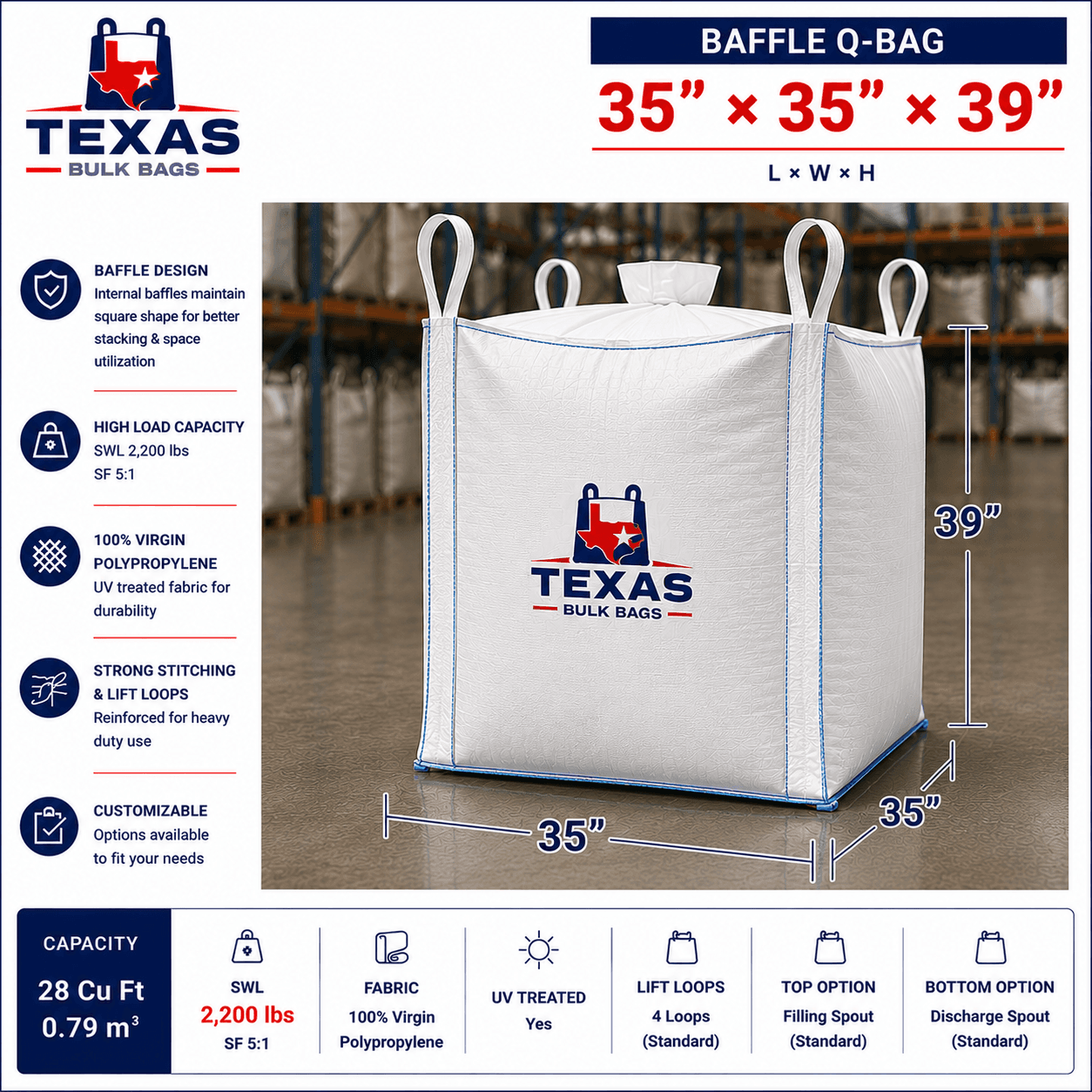 Baffle Q-Bag 35×35×39"