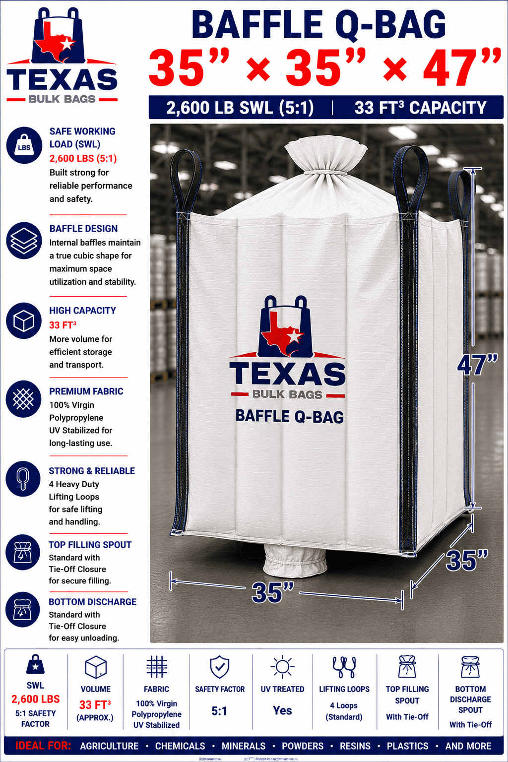 Baffle Q-Bag 35×35×47"
