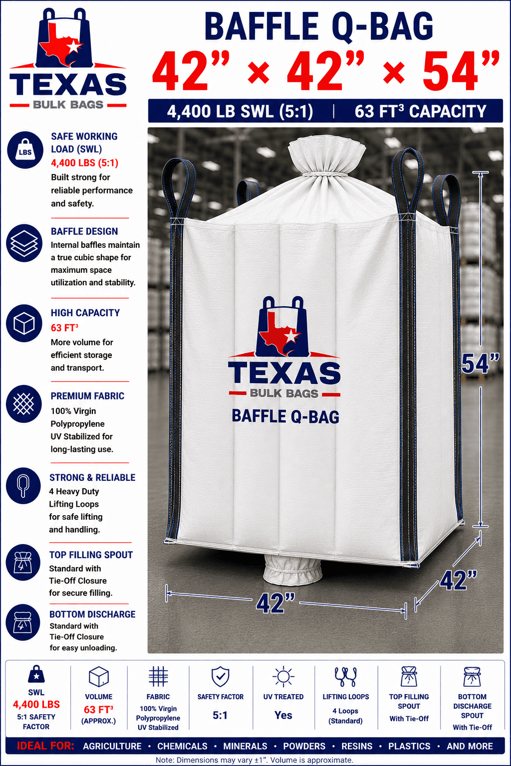 Baffle Q-Bag 42×42×54"